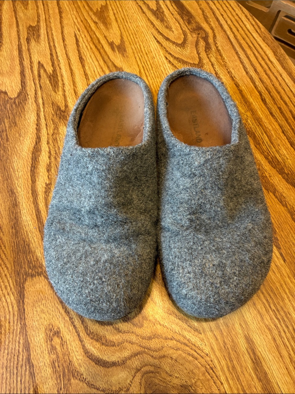 Eastland Gray Felt Slip-On Clogs for Women